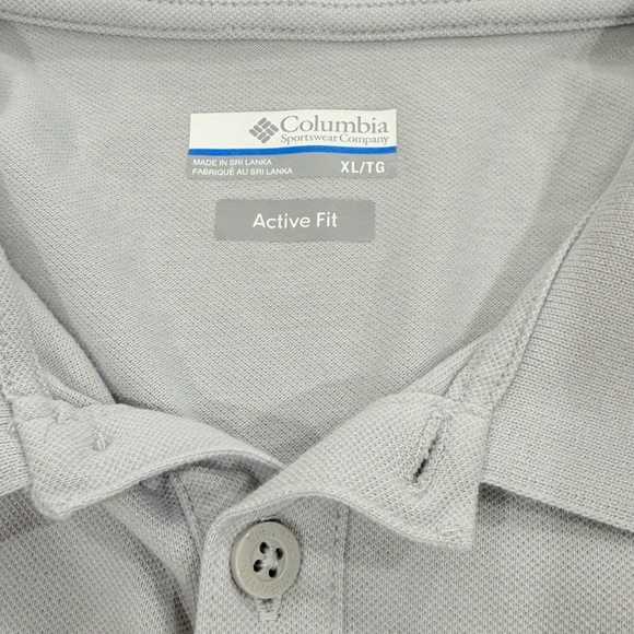 Columbia Active Fit Men's Polo Shirt; Light Gray; Size XL - Picture 4 of 4
